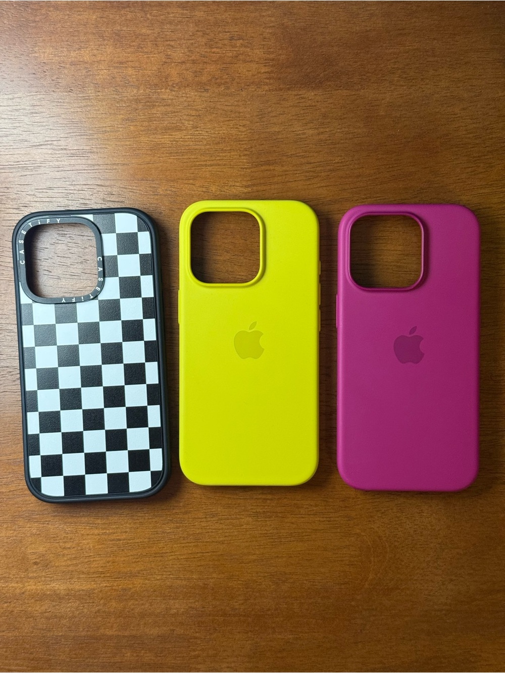 Apple Silicone iPhone Case - Yellow & Pink Options